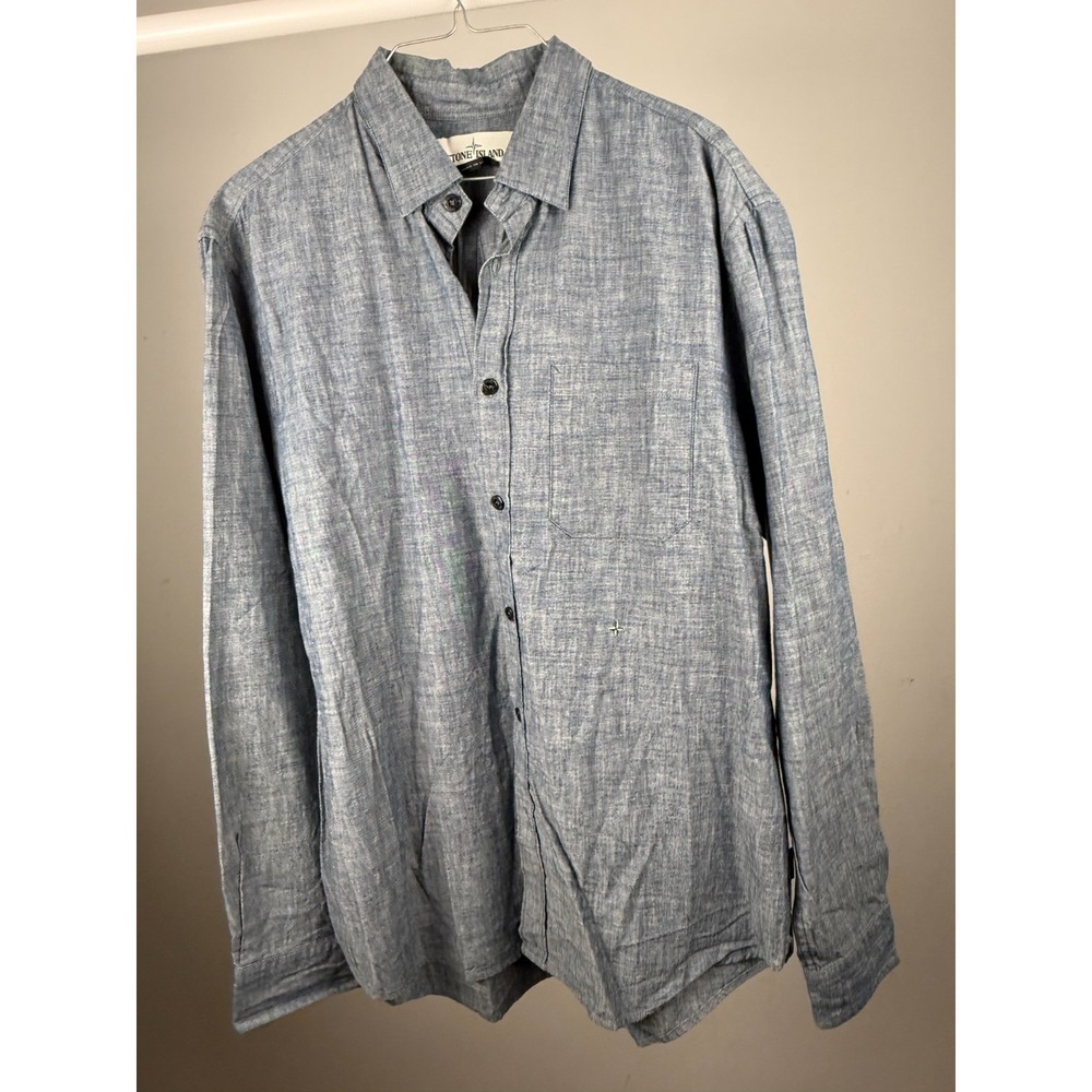 STONE ISLAND SHIRT MADE IN ITALY Gray/Blue Size XL